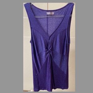 Michael Stars Knotted neckline sleeveless top in shimmer Purple